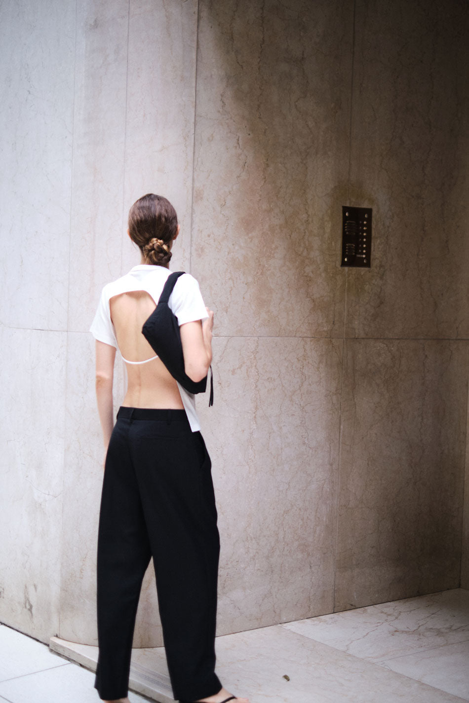 Load image into Gallery viewer, Open Back Tee - Off White
