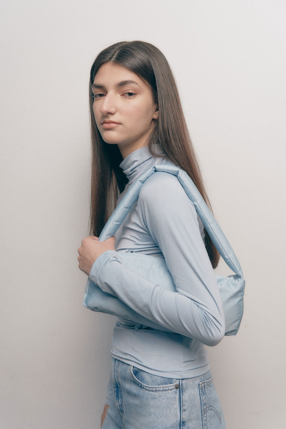 Load image into Gallery viewer, RECTANGULO PUFF BAG - LIGHT BLUE
