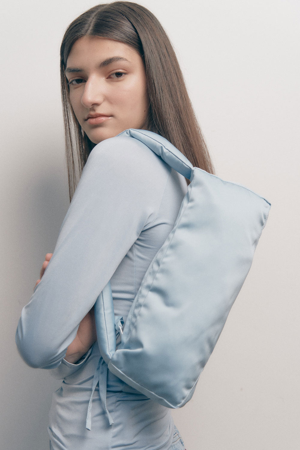 Load image into Gallery viewer, RECTANGULO PUFF BAG - LIGHT BLUE
