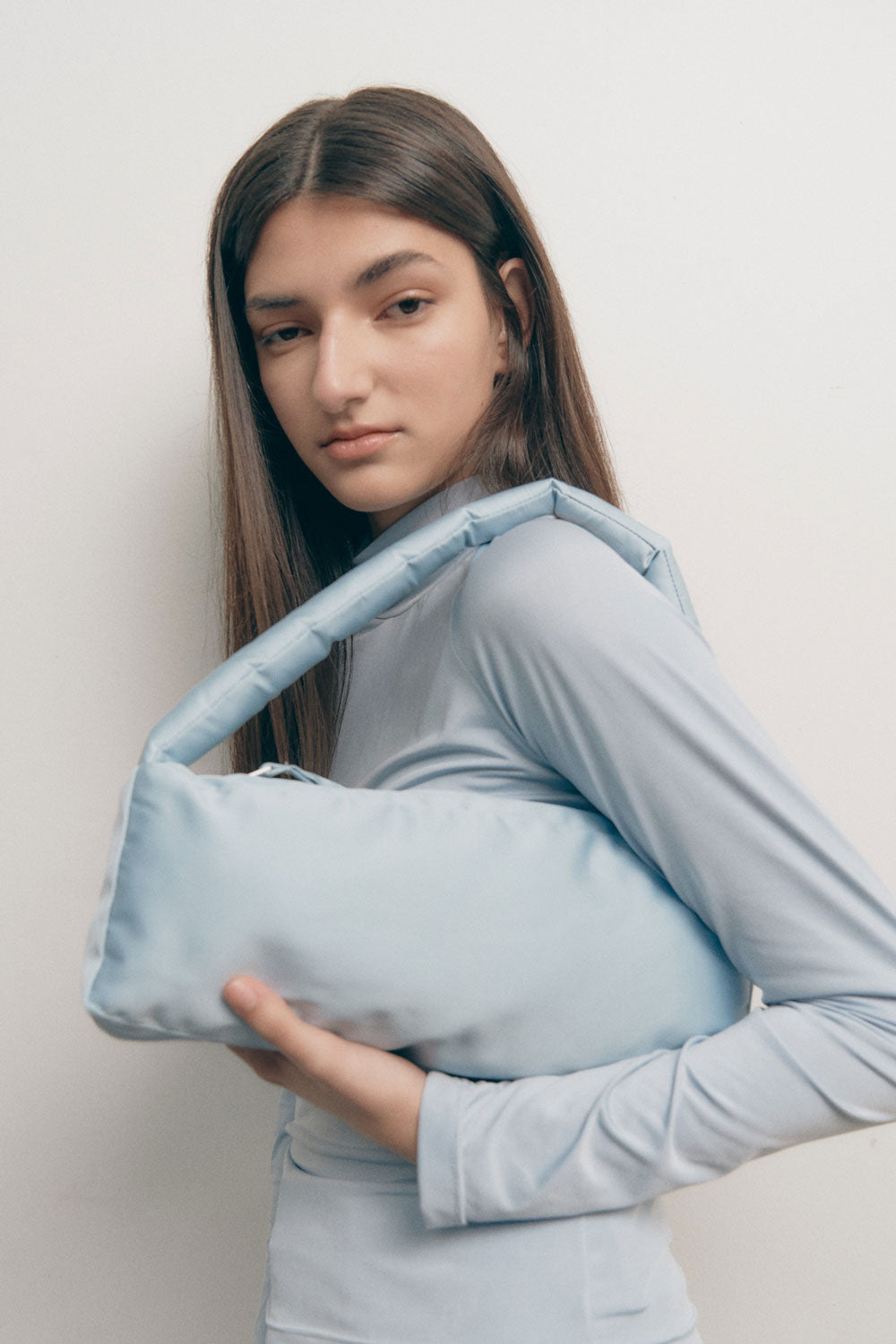 Load image into Gallery viewer, RECTANGULO PUFF BAG - LIGHT BLUE
